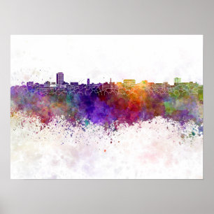 Ann Arbor Skyline im Aquarellhintergrund Poster