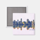 Ann Arbor Skyline Magnet (Vorderseite/Rückseite)