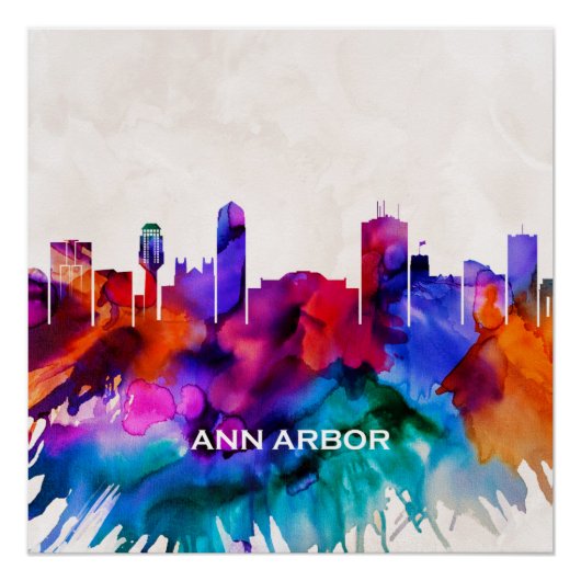 Ann Arbor Skyline Poster (Vorderseite)
