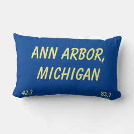 Ann Arbor Throw Pillow Latitude Longitude Lendenkissen
