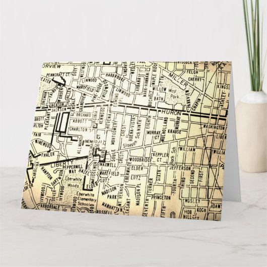 Ann Arbor, Vintage Karte MI (Vorderseite)