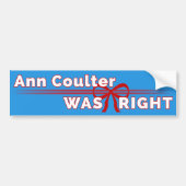 Ann Coulter war der rechte konservative Autoaufkle Autoaufkleber (Vorne)