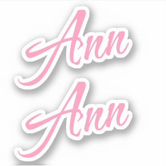 Ann Decorative Name in Pink x2 Aufkleber (Vorderseite)