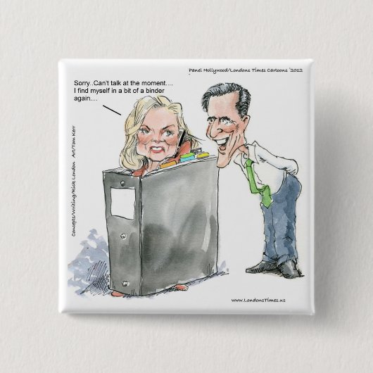 Ann Romney in einem Binder Funny Gaben T-Shirts & Button (Vorderseite)