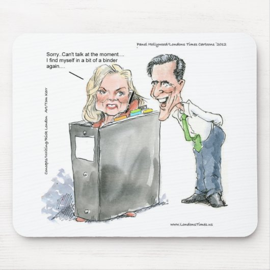 Ann Romney in einem Binder Funny Gaben T-Shirts & Mousepad (Vorne)