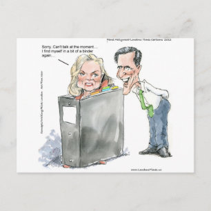 Ann Romney in einem Ordner Lustige Geschenke T-Shi Postkarte