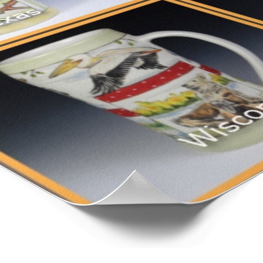 Ann Ruel Pottery - Staaten Tasse Collection Poster (Ecke)