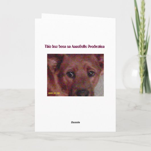 Anna Belle in ihrem neuen rosa Jump Anzug Karte (Rückseite)