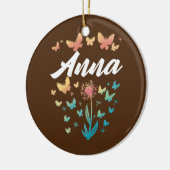 Anna Birthday Sister Butterfly Dandelion Name Keramik Ornament (Links)