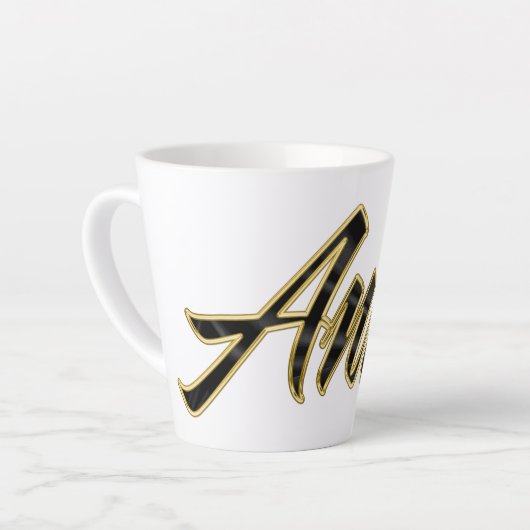 Anna black gold Lettering Latte Tasse (Linke Ecke)