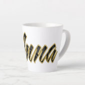 Anna black gold Lettering Latte Tasse (Rechte Ecke)