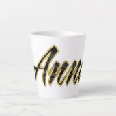 Anna black gold Lettering Latte Tasse (Vorderseite)