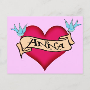 Anna - Custom Heart Tattoo T - Shirt & Geschenke Postkarte
