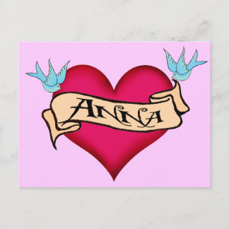Anna - Custom Heart Tattoo T - Shirt & Geschenke Postkarte