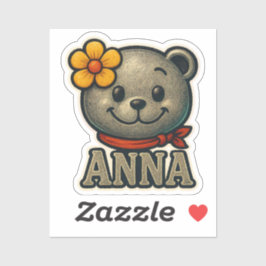 Anna Cute Bear 1 Aufkleber