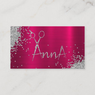 ANNA Hair Stylist Rose Gold Glitter Schönheitssalo Visitenkarte