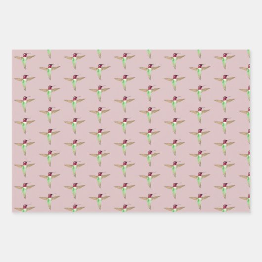 Anna-Hummingbird-Muster Geschenkpapier Set (Vorderseite)