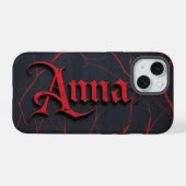 Anna in Gothic iPhone 15 Hülle (Rückseite (Horizontal))