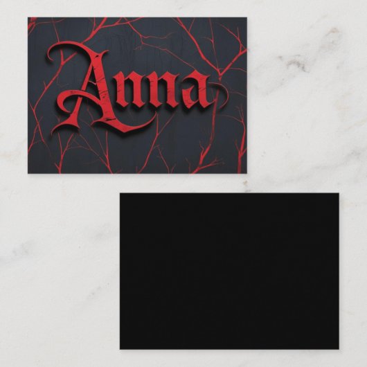 Anna in Gothic Telefonnummerkarte (Vorne/Hinten)