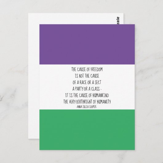 Anna Julia Cooper Quote Postcard Postkarte (Vorne/Hinten)