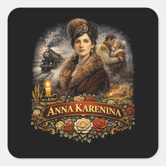 Anna Karenina Quadratischer Aufkleber (Vorderseite)