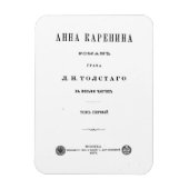 Anna Karenina - Titelseite im ersten Band (1878) Magnet (Vertikal)