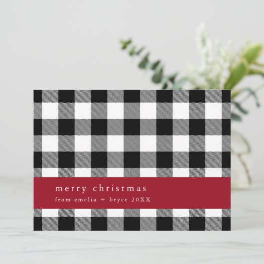 ANNA Karierter Bauernhof Familie Frohe Weihnachten (Stehend Vorderseite)