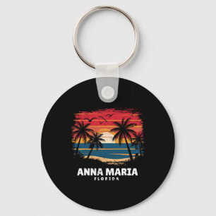 Anna Maria Beach Florida Surfer Palmbaum Souvenir Schlüsselanhänger