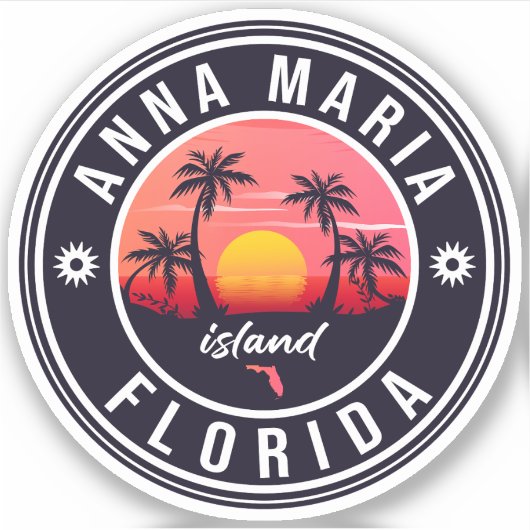 Anna Maria Insel Florida Beach Retro Souvenir 60er Aufkleber (Vorderseite)