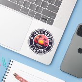 Anna Maria Insel Florida Beach Retro Souvenir 60er Aufkleber (Laptop mit iPhone)