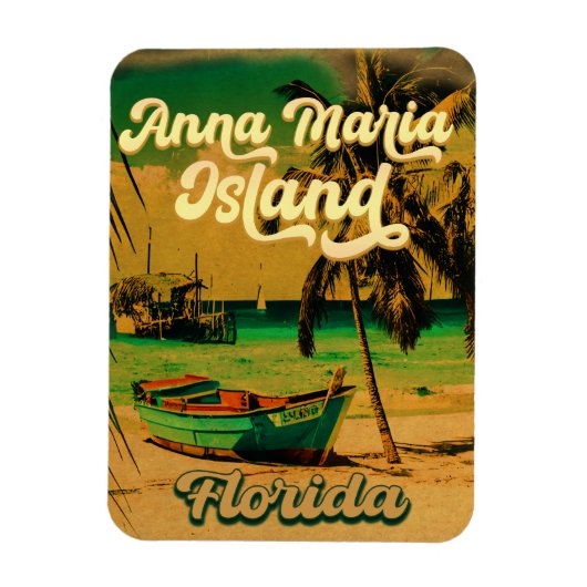 Anna Maria Insel Florida Beach Retro Souvenir 60er Magnet (Vertikal)