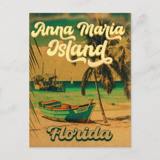 Anna Maria Insel Florida Beach Retro Souvenir 60er Postkarte (Vorderseite)