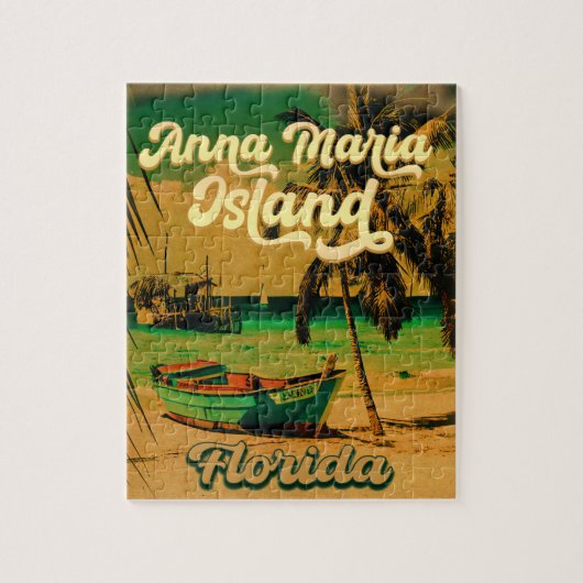 Anna Maria Insel Florida Beach Retro Souvenir Puzzle (Vertikal)