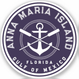 Anna Maria Insel Florida Navy Oars Anchor Aufkleber