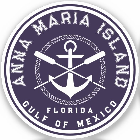 Anna Maria Insel Florida Navy Oars Anchor Aufkleber (Vorderseite)