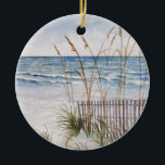 Anna Maria Island Beach Keramik Ornament<br><div class="desc">Anna Maria Beach Island Beach Florida Seascape Sonnenuntergang Meer Schilf Aquarellmalerei Sanddünen Ozean traditionelles Küstenlandschaft Kunst Druck</div>