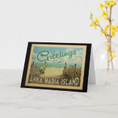 Anna Maria Island Beach Vintage Travel Karte (Gelbe Blume)
