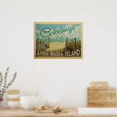 Anna Maria Island Beach Vintage Travel Poster (Küche)