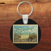 Anna Maria Island Beach Vintage Travel Schlüsselanhänger (Vorderseite)