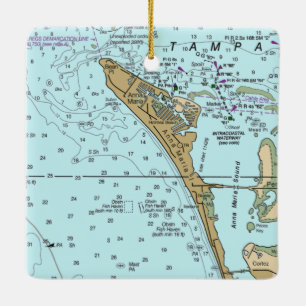 Anna Maria Island FL Chart Keramikornament