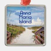 Anna Maria Island Florida Beach Foto Ornament Aus Metall (Vorne)