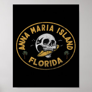 Anna Maria Island Florida Fl Vintage-Surf-Front-An Poster