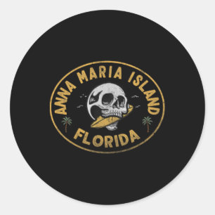 Anna Maria Island Florida Fl Vintage-Surf-Front-An Runder Aufkleber
