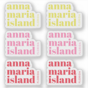 Anna Maria Island Florida modern rosa gelb  Aufkleber