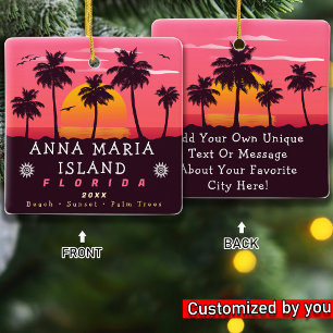 Anna Maria Island Florida Retro-Sonnenuntergang Pa Keramikornament