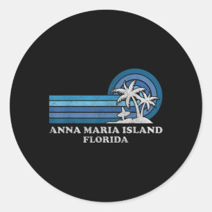 Anna Maria Island Florida Vintage Familien Sommerf Runder Aufkleber