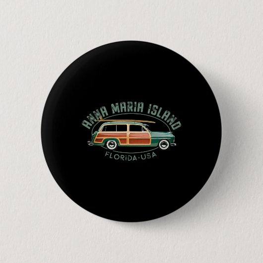 Anna Maria Island Florida Vintage-Surfen Button (Vorderseite)