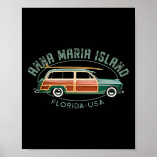 Anna Maria Island Florida Vintage Surfen  Poster