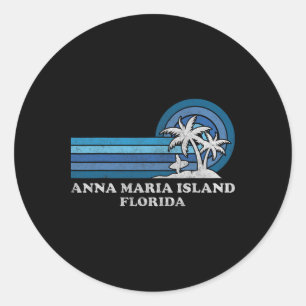 Anna Maria Island Florida Vintager Familienurlaub Runder Aufkleber