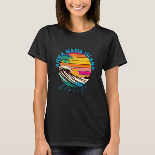 Anna Maria Island Retro 1980s Style Beach T-Shirt (Vorderseite)